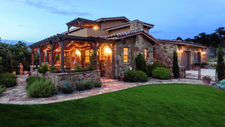 Beautifully designed stone home boasting a cozy outdoor living space, Lake LBJ TX